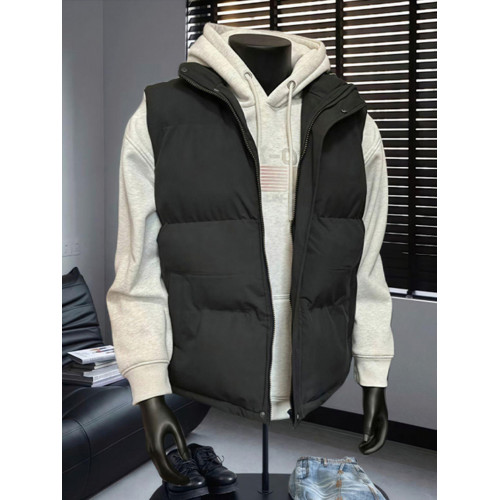 美式羽絨馬甲男款秋冬衛衣曡穿兩件套加厚外穿無袖背心棉坎肩外套 美式羽絨馬甲男款秋冬衛衣曡穿兩件套加厚外穿無袖背心棉坎肩外套