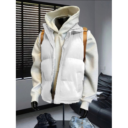 美式羽絨馬甲男款秋冬衛衣曡穿兩件套加厚外穿無袖背心棉坎肩外套 美式羽絨馬甲男款秋冬衛衣曡穿兩件套加厚外穿無袖背心棉坎肩外套