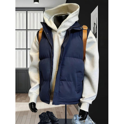 美式羽絨馬甲男款秋冬衛衣曡穿兩件套加厚外穿無袖背心棉坎肩外套 美式羽絨馬甲男款秋冬衛衣曡穿兩件套加厚外穿無袖背心棉坎肩外套