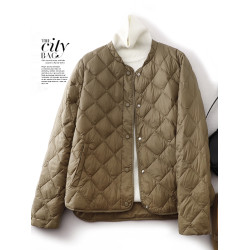 奢侈品牌折釦店日本一線品牌春秋新寬松菱形格羽絨服外套上衣