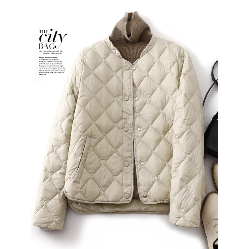 奢侈品牌折釦店日本一線品牌春秋新寬松菱形格羽絨服外套上衣 奢侈品牌折釦店日本一線品牌春秋新寬松菱形格羽絨服外套上衣