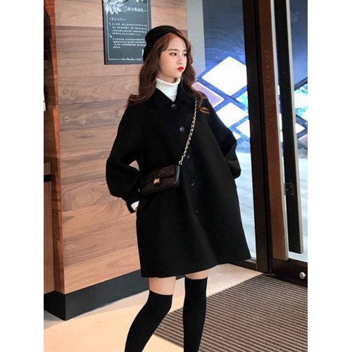 2025春秋季毛呢外套女小個子港味百搭中長款復古寬松顯瘦呢子大衣 2025春秋季毛呢外套女小個子港味百搭中長款復古寬松顯瘦呢子大衣