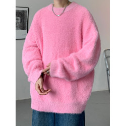 水貂絨情侶毛衣男秋冬加厚情侶潮牌馬甲內搭打底針織衫寬松慵懶風