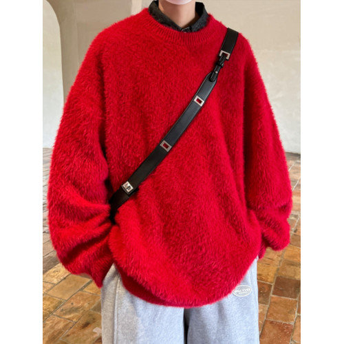 水貂絨情侶毛衣男秋冬加厚情侶潮牌馬甲內搭打底針織衫寬松慵懶風 水貂絨情侶毛衣男秋冬加厚情侶潮牌馬甲內搭打底針織衫寬松慵懶風