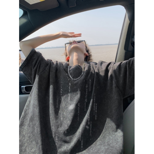 重磅水洗短袖t恤男夏季馬甲情侶流星字母印花寬松打底衫半袖體恤 重磅水洗短袖t恤男夏季馬甲情侶流星字母印花寬松打底衫半袖體恤