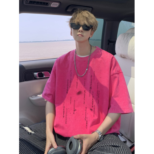 重磅水洗短袖t恤男夏季馬甲情侶流星字母印花寬松打底衫半袖體恤 重磅水洗短袖t恤男夏季馬甲情侶流星字母印花寬松打底衫半袖體恤