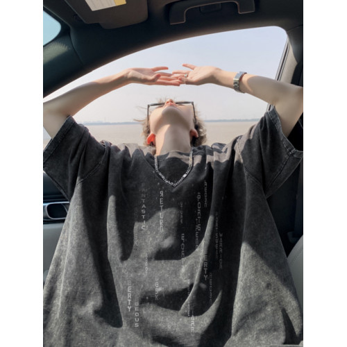 重磅水洗短袖t恤男夏季馬甲情侶流星字母印花寬松打底衫半袖體恤 重磅水洗短袖t恤男夏季馬甲情侶流星字母印花寬松打底衫半袖體恤