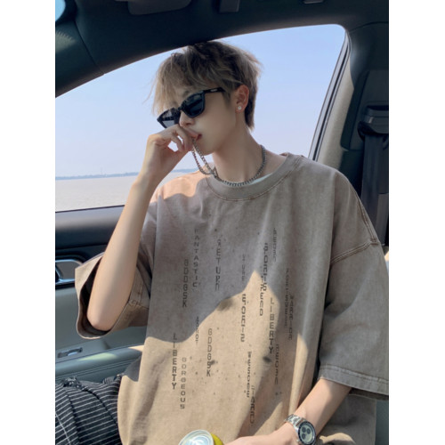 重磅水洗短袖t恤男夏季馬甲情侶流星字母印花寬松打底衫半袖體恤 重磅水洗短袖t恤男夏季馬甲情侶流星字母印花寬松打底衫半袖體恤