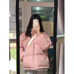 黑色羽絨服女冬季2025新款設計感小衆短款立領反季麵包服外套女款