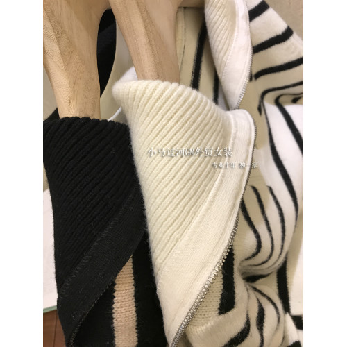 90%羊毛 10%羊絨,甄選厚實質感!慵懶風拉鍊連帽條紋 毛衣女秋冬 90%羊毛 10%羊絨,甄選厚實質感!慵懶風拉鍊連帽條紋 毛衣女秋冬