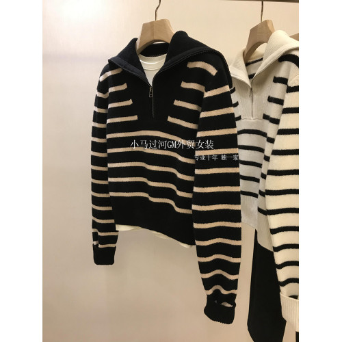 90%羊毛 10%羊絨,甄選厚實質感!慵懶風拉鍊連帽條紋 毛衣女秋冬 90%羊毛 10%羊絨,甄選厚實質感!慵懶風拉鍊連帽條紋 毛衣女秋冬