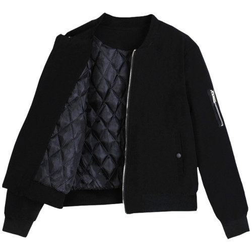 小個子短款外套女2025年秋冬新款夾克衫飛行員服夾棉開衫棒球服女 小個子短款外套女2025年秋冬新款夾克衫飛行員服夾棉開衫棒球服女