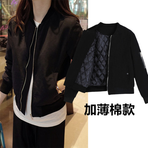 小個子短款外套女2025年秋冬新款夾克衫飛行員服夾棉開衫棒球服女 小個子短款外套女2025年秋冬新款夾克衫飛行員服夾棉開衫棒球服女