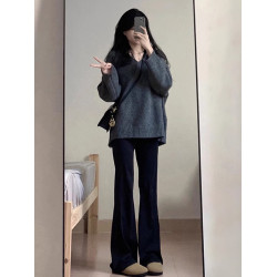 寬松慵懶風毛衣女秋冬季2025新款加厚內搭針織打底衫別致絕美上衣