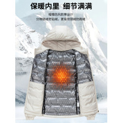 JEEP輕薄羽絨服女款2024新款冬季媽媽白鴨絨薄款短款連帽女士外套