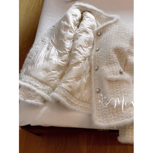 白色小香風羽絨服外套女2025新款秋冬季高級感夾棉加厚小個子短款 白色小香風羽絨服外套女2025新款秋冬季高級感夾棉加厚小個子短款