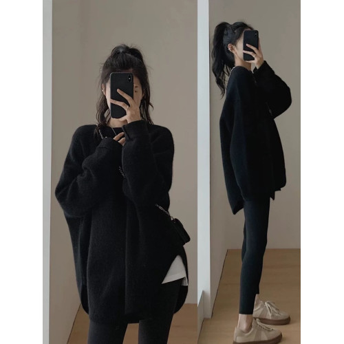 浣熊絨冬季流行爆款毛衣中長款慵懶寬松加厚套頭針織打底衫外穿女 浣熊絨冬季流行爆款毛衣中長款慵懶寬松加厚套頭針織打底衫外穿女