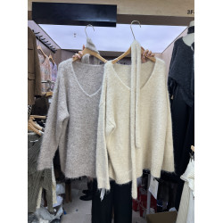 秋季韓版休閒針織慵懶風時尚韓國東大門百搭顯瘦V領毛衣配圍巾女