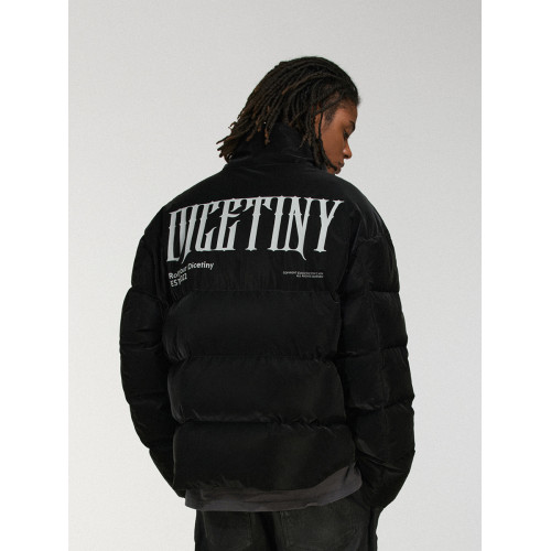 DICETINY 印花霧面pu皮羽絨服美式街頭保暖立領麵包服棉衣男 DICETINY 印花霧面pu皮羽絨服美式街頭保暖立領麵包服棉衣男