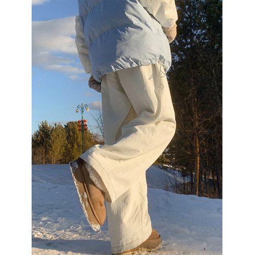 BWKA日系加厚保暖棉褲女男冬季寬松簡約百搭休閒褲垂感濶腿直筒褲 BWKA日系加厚保暖棉褲女男冬季寬松簡約百搭休閒褲垂感濶腿直筒褲