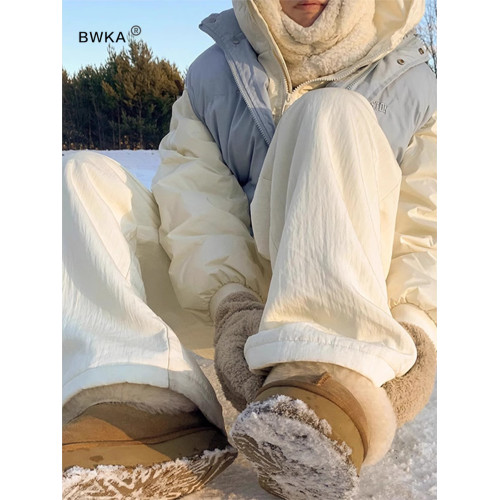 BWKA日系加厚保暖棉褲女男冬季寬松簡約百搭休閒褲垂感濶腿直筒褲 BWKA日系加厚保暖棉褲女男冬季寬松簡約百搭休閒褲垂感濶腿直筒褲
