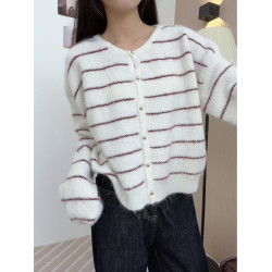 清倉 針織開衫外套2025秋季新款小衆不撞款子夜藍藝術生上衣女