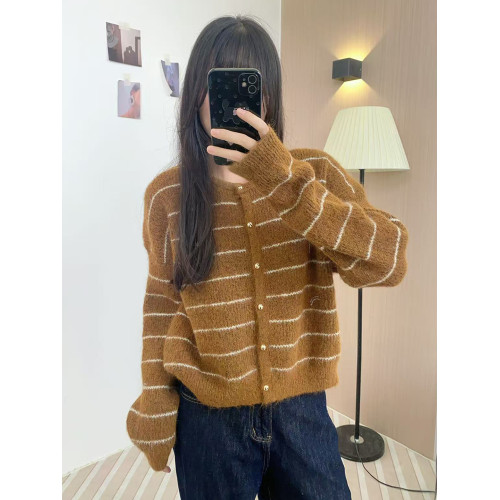 清倉 針織開衫外套2025秋季新款小衆不撞款子夜藍藝術生上衣女