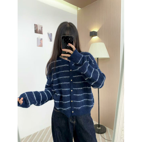 清倉 針織開衫外套2025秋季新款小衆不撞款子夜藍藝術生上衣女