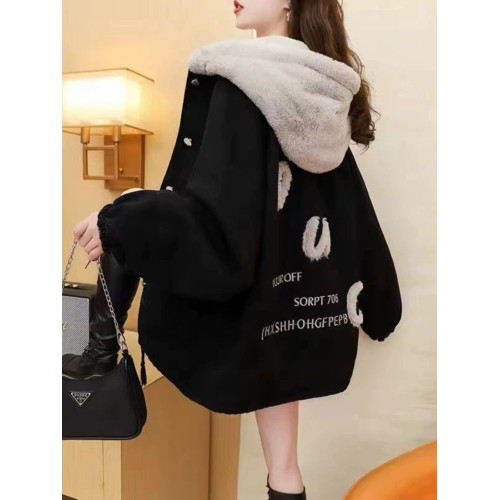 加絨加厚連帽牛仔外套女2025年秋冬季新款外穿百搭寬松慵懶風棉服 加絨加厚連帽牛仔外套女2025年秋冬季新款外穿百搭寬松慵懶風棉服