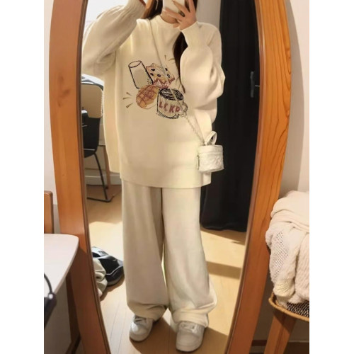 韓系軟糯圓領針織衫毛衣女2025秋冬新款寬松慵懶風套頭百搭上衣潮 韓系軟糯圓領針織衫毛衣女2025秋冬新款寬松慵懶風套頭百搭上衣潮