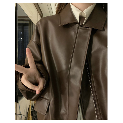 早春秋韓系小個子皮衣短外套女初冬季新款加厚羊羔毛絨棒球服夾克