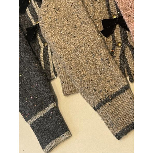 小個子香風粉色蝴蝶結毛衣女2025新款秋冬慵懶高級感法式短款開衫 小個子香風粉色蝴蝶結毛衣女2025新款秋冬慵懶高級感法式短款開衫