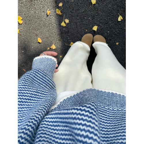 韓系復古撞色條紋浣熊絨毛衣女秋冬慵懶風軟糯套頭針織衫加厚上衣