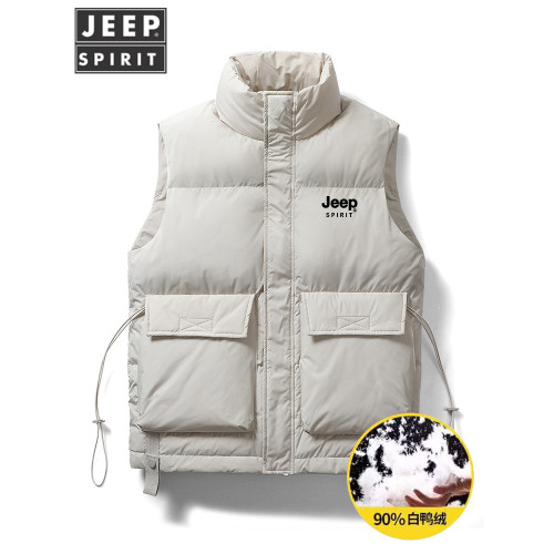 JEEP男士羽絨馬甲冬季90白鴨絨立領大口袋坎肩背心保暖防寒服馬甲 JEEP男士羽絨馬甲冬季90白鴨絨立領大口袋坎肩背心保暖防寒服馬甲