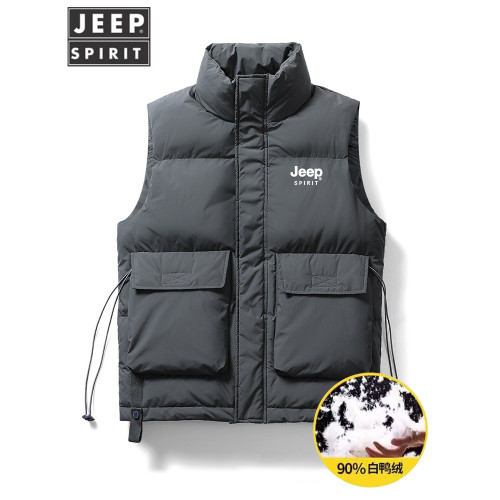 JEEP男士羽絨馬甲冬季90白鴨絨立領大口袋坎肩背心保暖防寒服馬甲 JEEP男士羽絨馬甲冬季90白鴨絨立領大口袋坎肩背心保暖防寒服馬甲