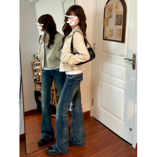 韓系高領外套女春秋2025新款爆款美式復古機車服氣質短款夾克上衣