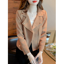 150小個子麂皮絨風衣外套女155春秋季短款夾克高級感小衆上衣xs碼