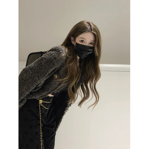 韓式chic小香風外套女秋冬季加厚灰色高級感氣質名媛歐貨夾克上衣 韓式chic小香風外套女秋冬季加厚灰色高級感氣質名媛歐貨夾克上衣