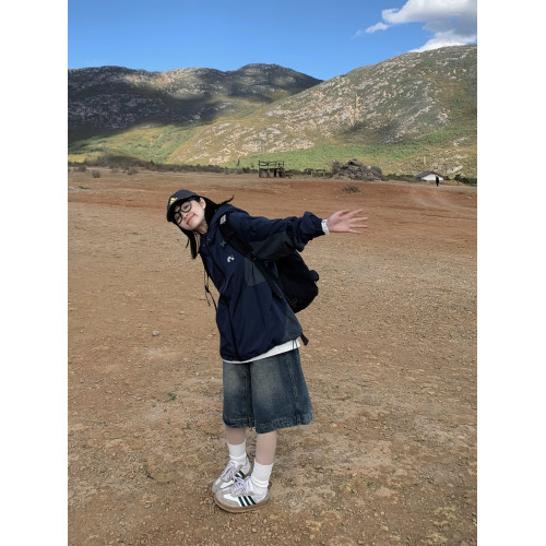 期望Studio春季拼接復古休閒潮流寬松山系防水戶外連帽沖鋒衣夾克 期望Studio春季拼接復古休閒潮流寬松山系防水戶外連帽沖鋒衣夾克