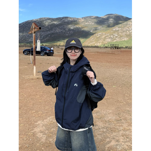 期望Studio春季拼接復古休閒潮流寬松山系防水戶外連帽沖鋒衣夾克 期望Studio春季拼接復古休閒潮流寬松山系防水戶外連帽沖鋒衣夾克