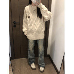 嬭fufu毛衣女秋冬季新款寬鬆慵嬾風軟糯溫柔休閒百搭針織衫上衣潮