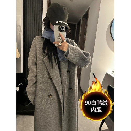 黑色羽絨服內膽呢子大衣女中長款2025新款冬季寬松毛呢外套小個子 黑色羽絨服內膽呢子大衣女中長款2025新款冬季寬松毛呢外套小個子