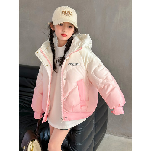 女大童漸變色白鴨絨羽絨服冬季2025新款洋氣女孩短款加厚冬裝外套 女大童漸變色白鴨絨羽絨服冬季2025新款洋氣女孩短款加厚冬裝外套
