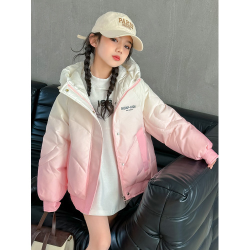女大童漸變色白鴨絨羽絨服冬季2025新款洋氣女孩短款加厚冬裝外套 女大童漸變色白鴨絨羽絨服冬季2025新款洋氣女孩短款加厚冬裝外套