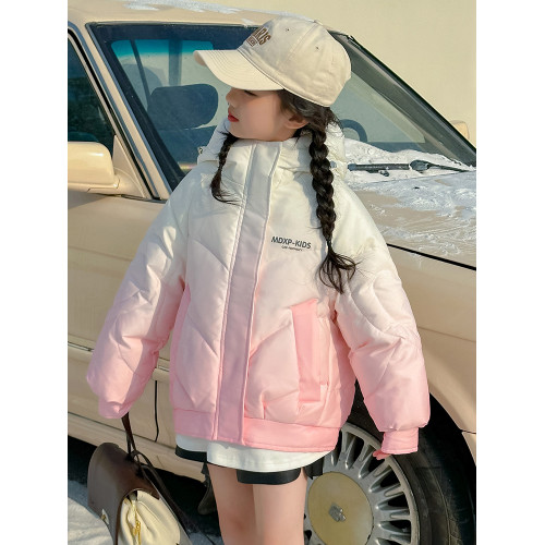 女大童漸變色白鴨絨羽絨服冬季2025新款洋氣女孩短款加厚冬裝外套 女大童漸變色白鴨絨羽絨服冬季2025新款洋氣女孩短款加厚冬裝外套
