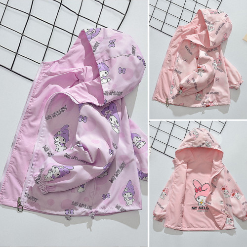 美樂蒂外套秋裝女2025春秋上衣中大童雙面穿女孩沖鋒衣兩面穿衣服 美樂蒂外套秋裝女2025春秋上衣中大童雙面穿女孩沖鋒衣兩面穿衣服