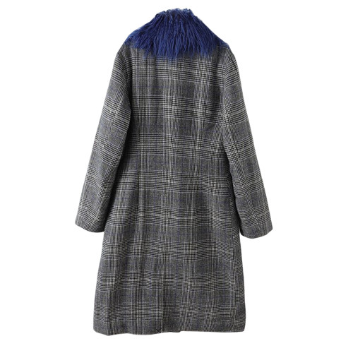 諾諾E站【GS】冬裝 女式雙排口毛呢外套毛領可拆休閒長款外套 諾諾E站【GS】冬裝 女式雙排口毛呢外套毛領可拆休閒長款外套