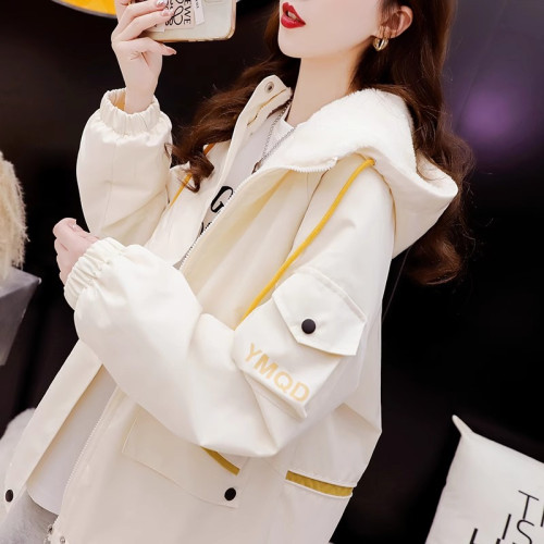 大碼女裝2025年秋冬季新款休閒拉鍊開衫連帽工裝外套加絨寬松上衣 大碼女裝2025年秋冬季新款休閒拉鍊開衫連帽工裝外套加絨寬松上衣