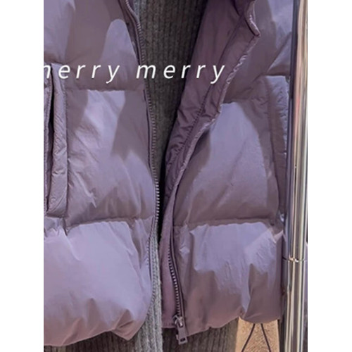 牛X貨 巨炸裂!紫色短款羽絨服外套女冬季寬松立領白鴨絨背心馬甲 牛X貨 巨炸裂!紫色短款羽絨服外套女冬季寬松立領白鴨絨背心馬甲