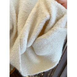 嬭乎乎白色鹽毛圈絨溫柔軟糯寬鬆毛衣女秋冬加厚針織衫慵嬾風上衣